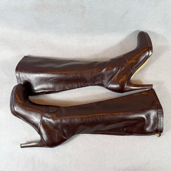 Franco Sarto Artist's Collection Knee High Heeled Boots Womens 8.5M Brown - Picture 6 of 13